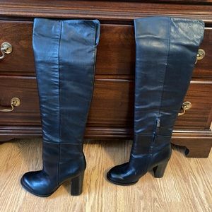 Sam Edelman Black Leather OTK Boots 7.5